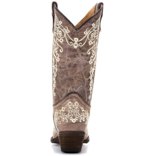 Corral Children’s Brown with Bone Embroidery Cowgirl Boots A2773 - Wild West Boot Store - 4