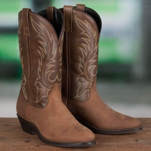 Laredo Ladies Kadi Distressed Brown Cowboy Boots 5742 - Wild West Boot Store - 8