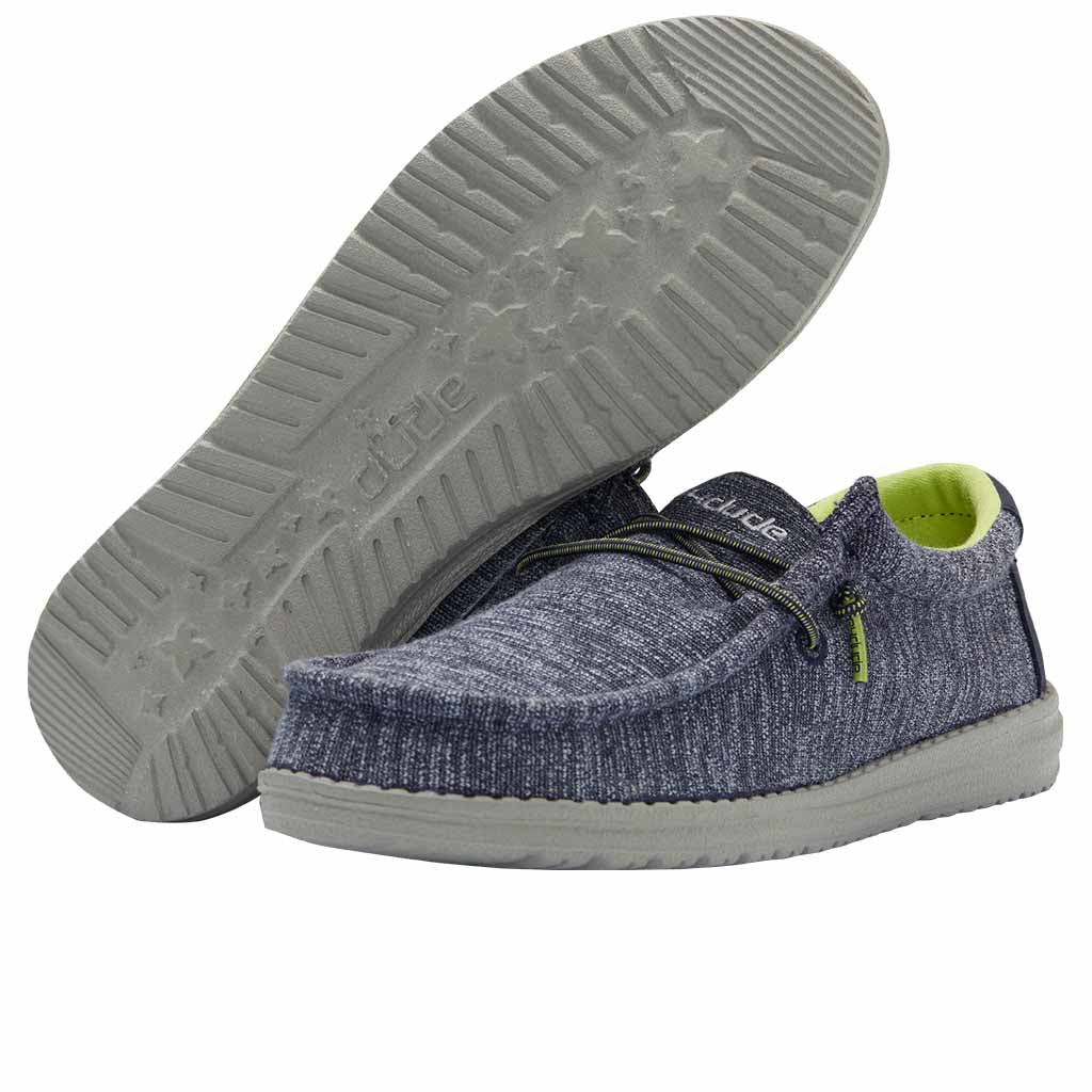 Hey Dude Children's Wally Stretch Navy Shoes 130132556