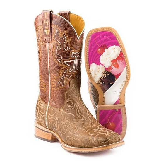 Load image into Gallery viewer, Tin Haul Ladies Life Is Sweet Brown Embroidered Boots 14-021-0077-1382

