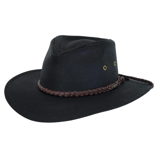 Outback Trading Grizzly Black Oilskin Hat 1486-BLK