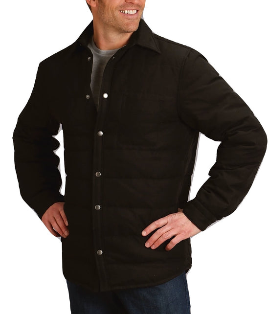 Stetson Men's Black  Canvas Snap Shirt Jacket 11-097-0119-7037 BL