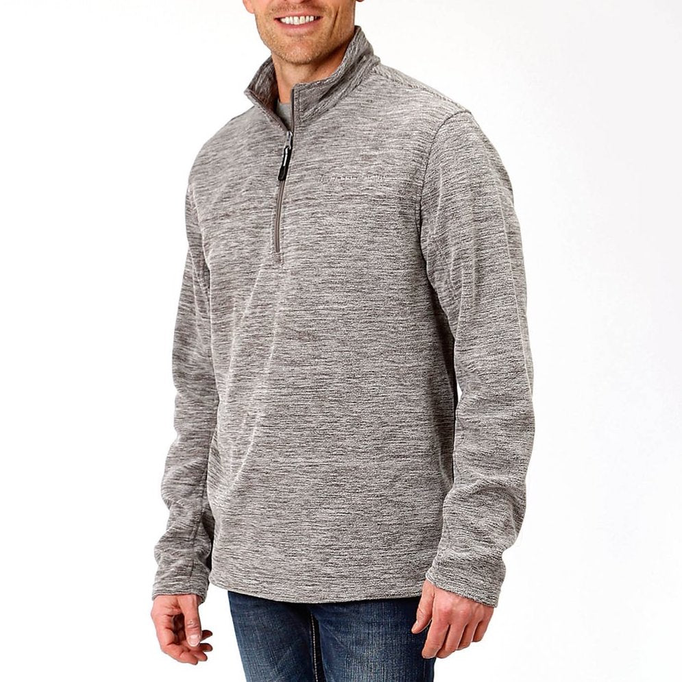 Roper Men's Grey 1/4 Zip Micro Fleece Pullover 03-097-0692-7024 GY
