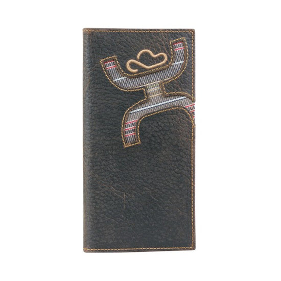 Hooey Men's Signature Logo Inlay Brown Leather Rodeo Wallet 1623137W6