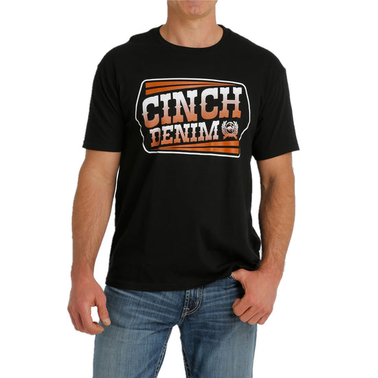 Cinch Men's Cinch Denim Black Short Sleeve T-Shirt MTT1690494