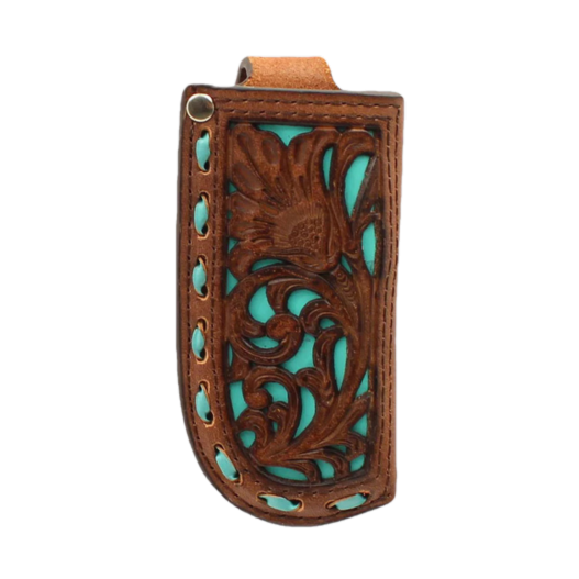 Nocona Men's Turquoise & Brown Leather Knife Sheath 1804833