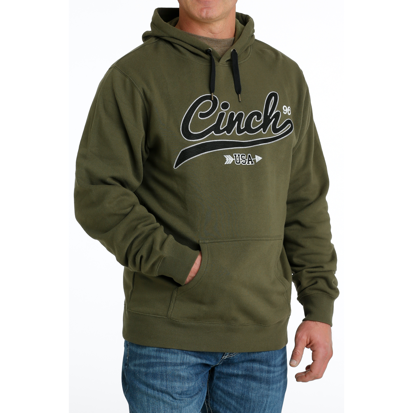 Cinch Men's Olive Green Logo Pullover Hoodie MWK1206028