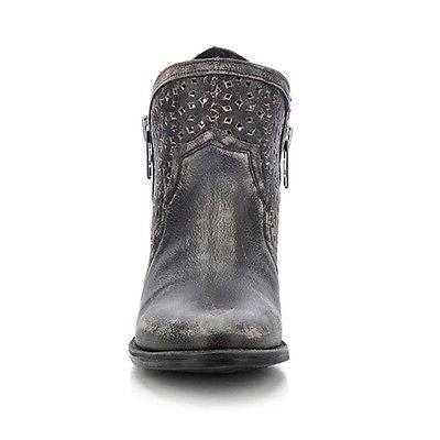 Circle G by Corral Ladies Shortie Black/Grey Cutout Bootie Q0001 - Wild West Boot Store