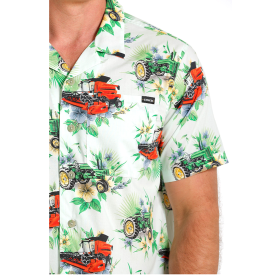 Cinch® Men's Tropical Graphic Mint Green Button Down Shirt MTW1401028