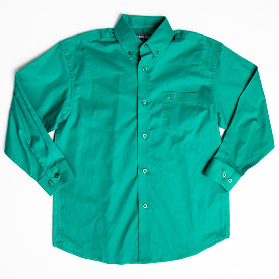 Load image into Gallery viewer, Panhandle Men&amp;#39;s Solid Stretch Emerald Button Down Shirt 36D8041-36
