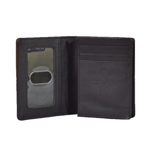 Justin Men's Western Front Pocket Pebbled Black Card Case 2005766W8