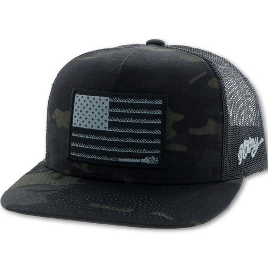 Hooey Youth "Liberty Roper" Camo American Flag Patch Hat 2010T-CABK-Y