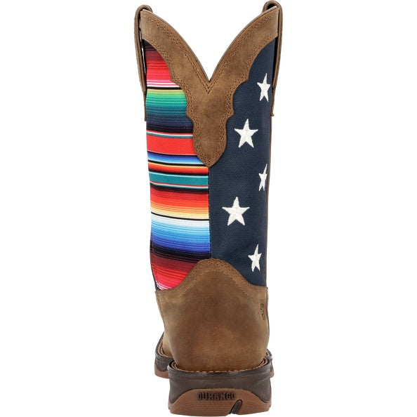 Durango Women's Multi Color American Flag Square Toe Boots DRD0435