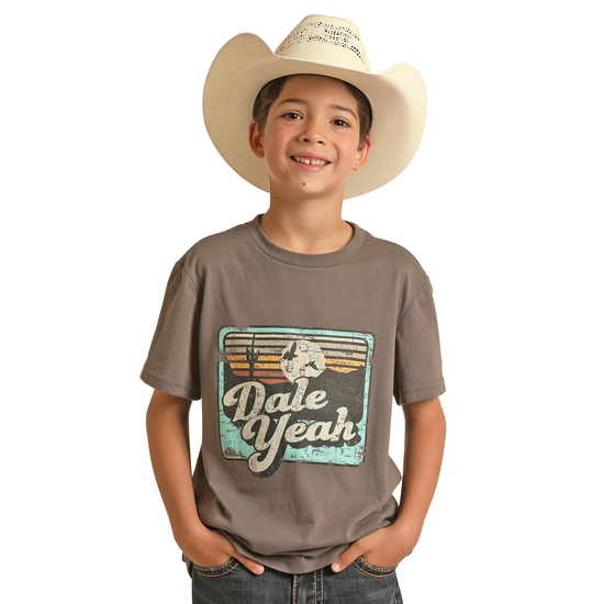 Panhandle® Boy's Dale Brisby 'Dale Yeah' Charcoal Graphic T-Shirt RRBT21R12P
