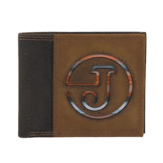 Justin Men's Slim Serape Brown Leather Bifold Wallet 22054842W11