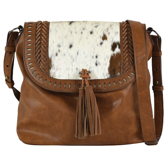Catchfly Ladies Hair-on Chestnut Brown Crossbody Bag 22091527