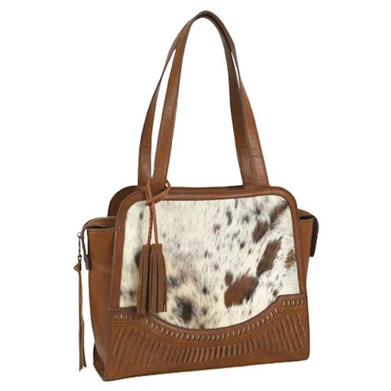 Catchfly Ladies Cowhide Chestnut Brown Tote Bag 22091794