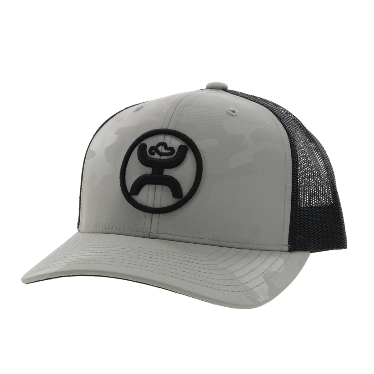 Hooey® Men's O Classic 6-panel Grey Camo & Black Trucker Cap 2209T-GYBK