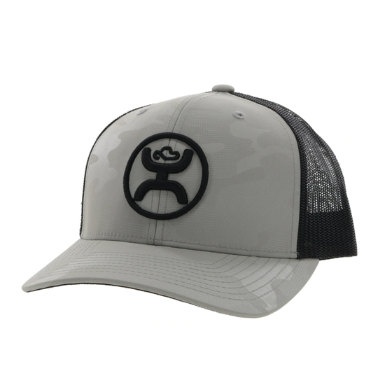 Hooey® Men's O Classic 6-panel Grey Camo & Black Trucker Cap 2209T-GYBK