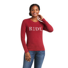 Ariat Ladies Ride Long Sleeve Rhubarb T-Shirt 10036956