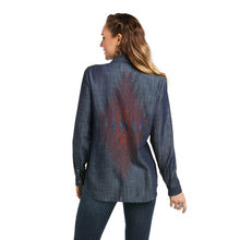 Ariat® Ladies Parker Long Sleeve Denim Blue Button Up Shirt 10037240