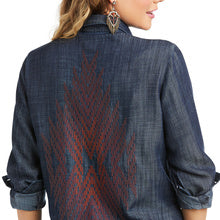 Ariat® Ladies Parker Long Sleeve Denim Blue Button Up Shirt 10037240