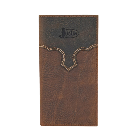 Justin Men's Rodeo Weathered Brown Leather Wallet 22125767W4