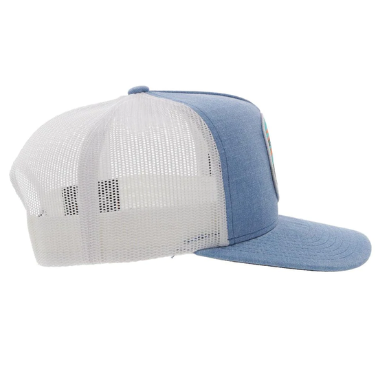 Hooey® Men's Cheyenne 5-panel Blue & White Trucker Cap 2244T-BLWH
