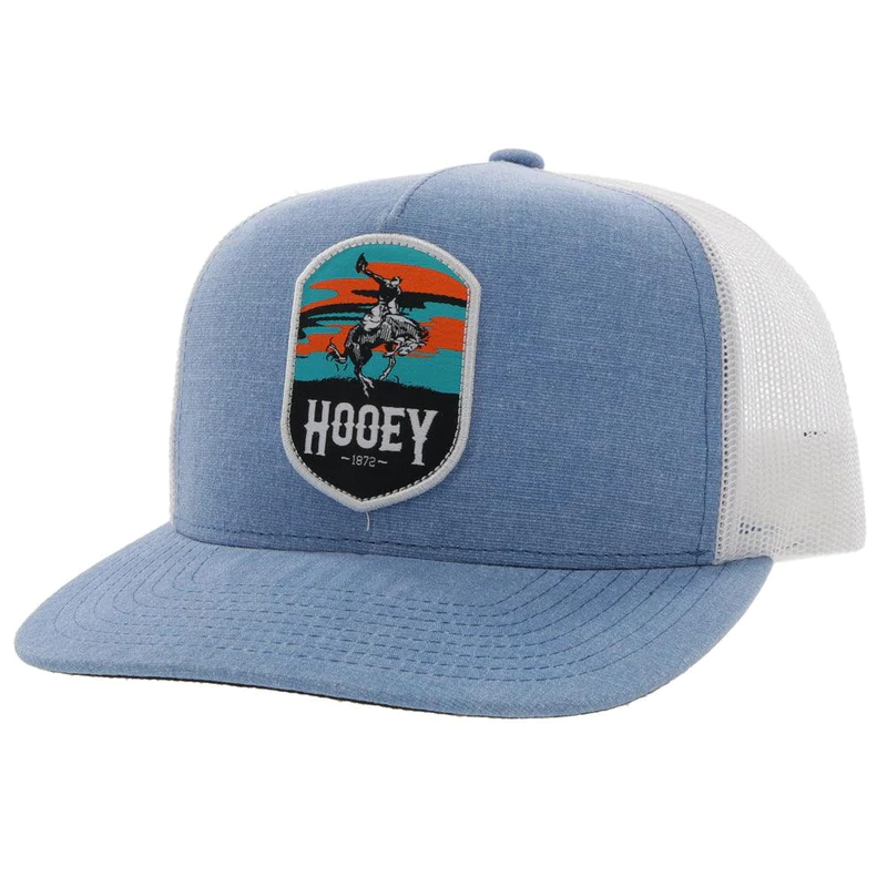 Hooey® Men's Cheyenne 5-panel Blue & White Trucker Cap 2244T-BLWH