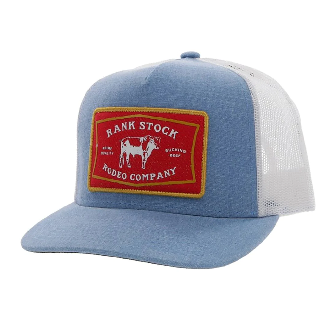 Hooey® Men's Rank Stock 5-panel Denim & White Trucker Cap 2261T-DEWH