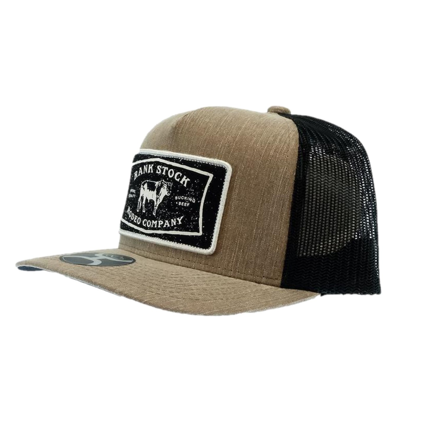 Hooey® Unisex "Rank Stock" 5-Panel Rust & Black Trucker Cap 2261T-RUBK