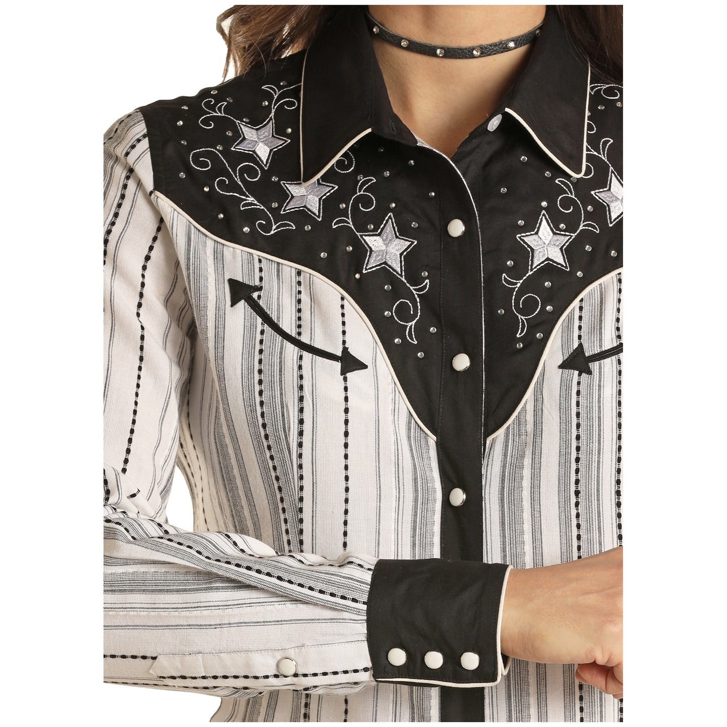 Panhandle® Ladies Long Sleeve Striped Retro Snap Down Shirt 22S2130