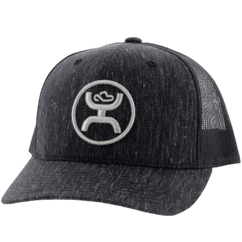 Hooey Men's "O Classic" 6 Panel Black Trucker Cap 2309T-BKWH