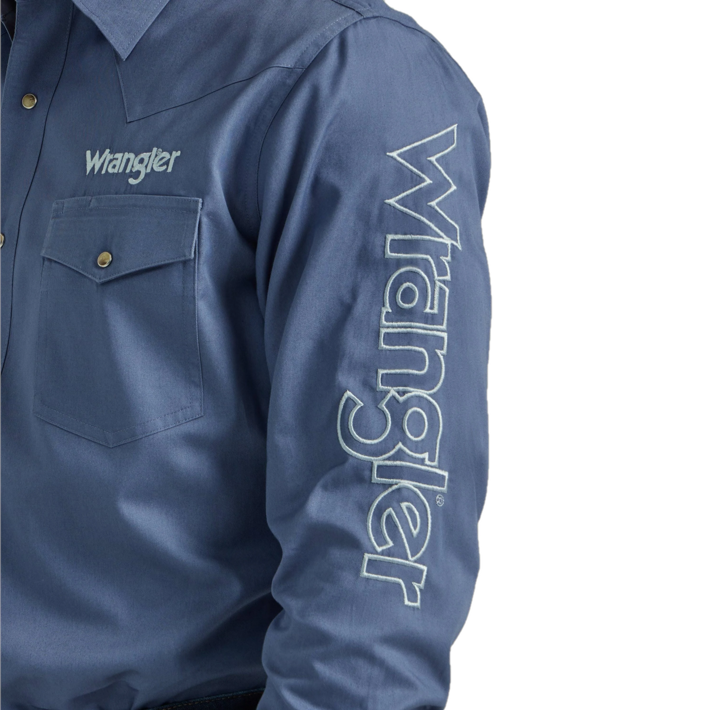 Wrangler® Men's Blue Snaps Button Down Shirt 2330340