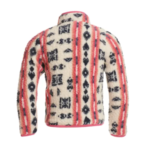 Wrangler Girl's Aztec Printed Pink & White Sherpa Jacket 2335314