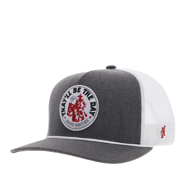 Hooey Men's "JOHN WAYNE" Logo Grey & White 2365T-GYWH