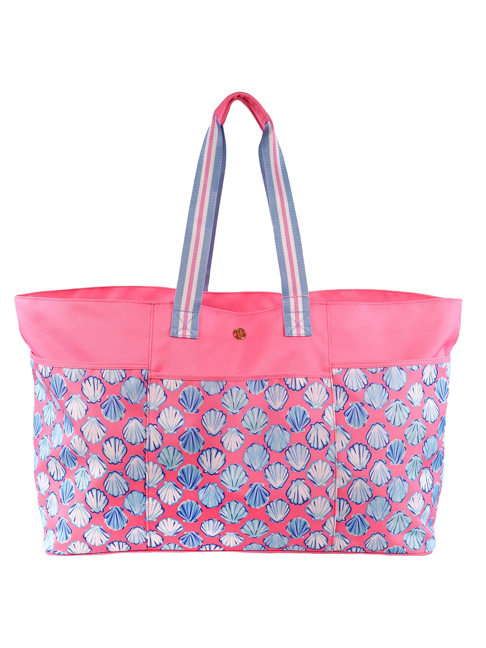 Simply Southern Seashell Pink Beach Tote Bag 0124BAGBEACHTOTESHELL