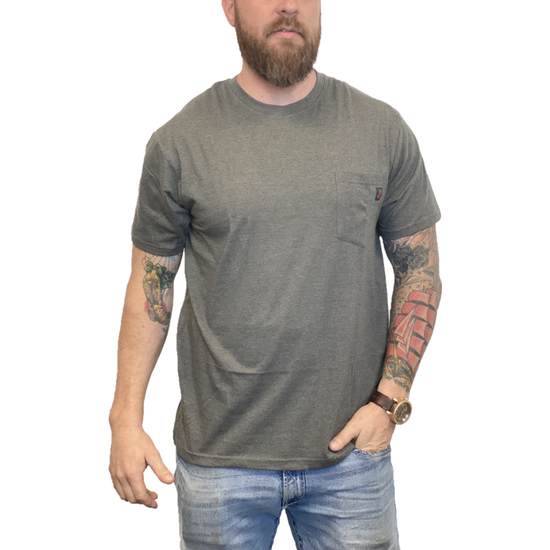 Justin Men's Pocket Short Sleeve Charcoal Work T-Shirt J-1459-CARC