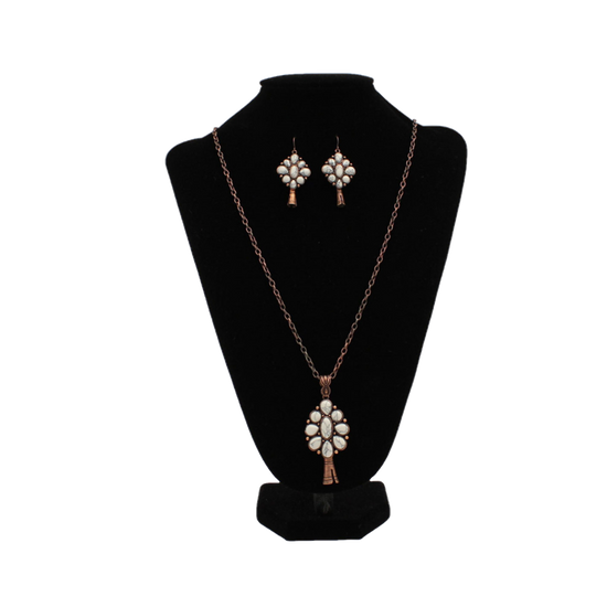 Blazin Roxx Ladies Stone Necklace and Earring Set 30442