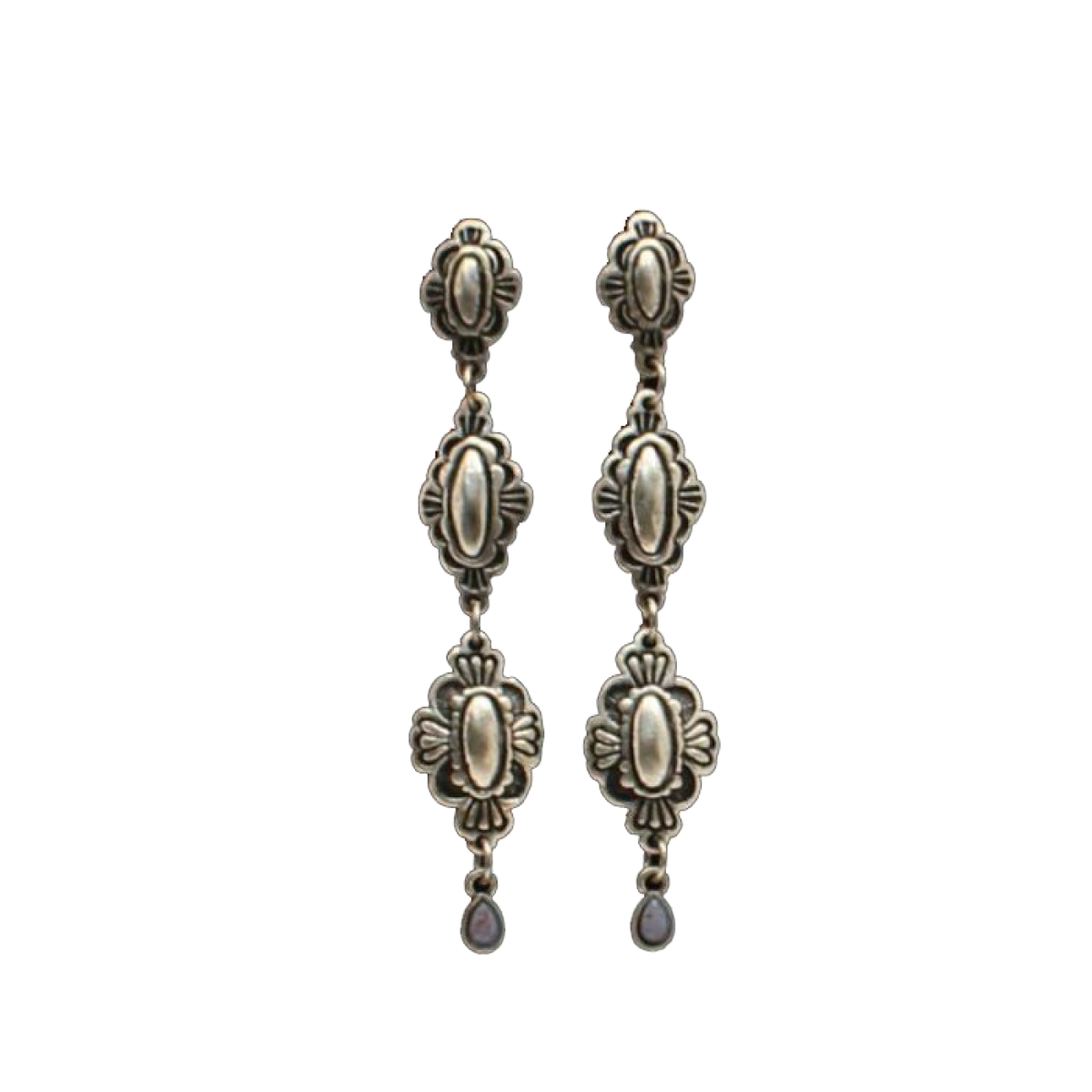 Blazin Roxx® Ladies 3 Tier Silver Dangle Earrings 30457