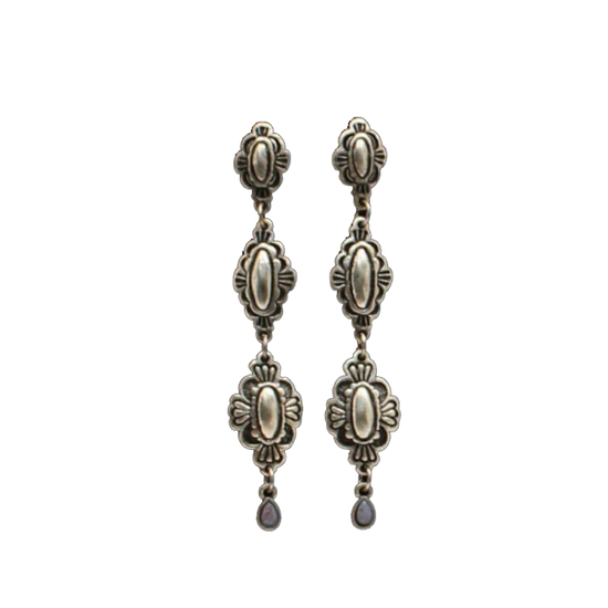 Blazin Roxx® Ladies 3 Tier Silver Dangle Earrings 30457