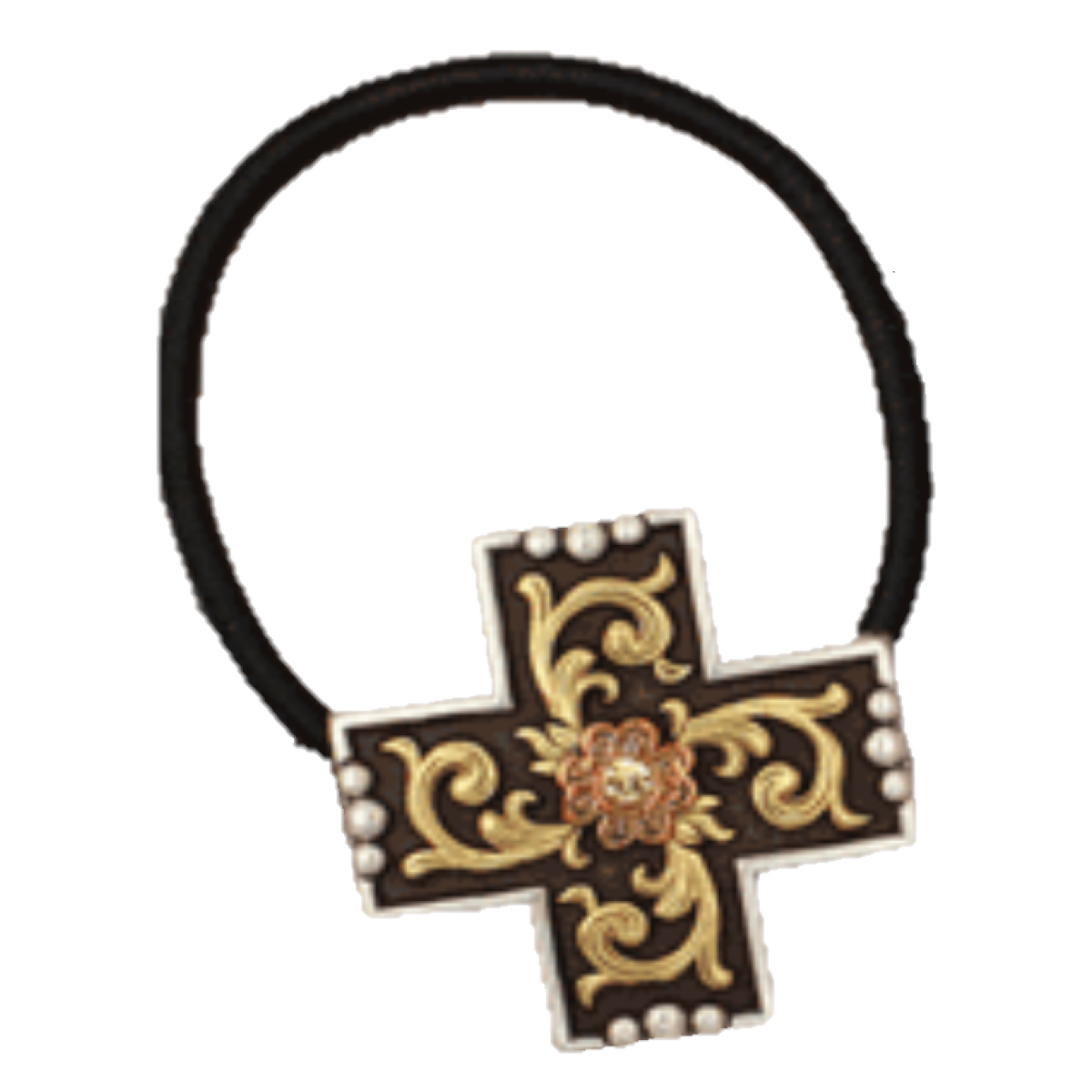 M&F Western® Ladies Floral Embossed Copper & Silver Hair Tie 30480