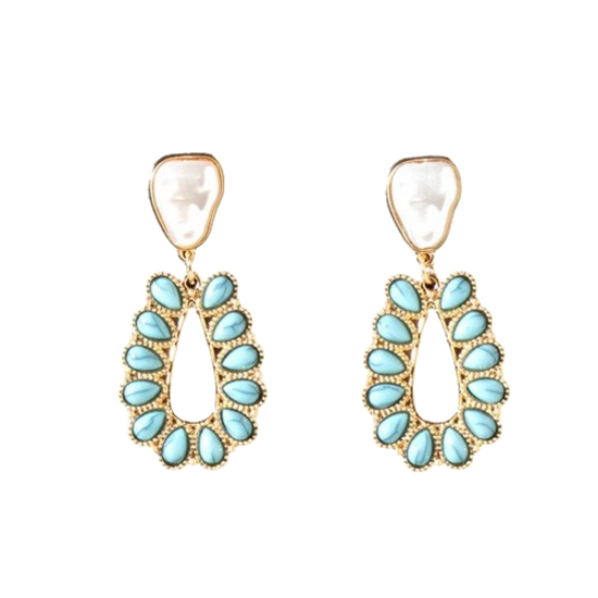 Blazin Roxx Ladies Turquoise Stone Drop Earrings 3054333