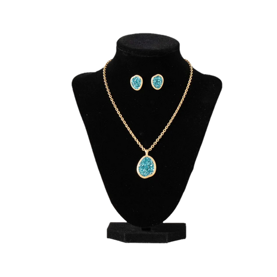 Blazin Roxx Ladies Turquoise Stone Necklace & Earring Set 3055033
