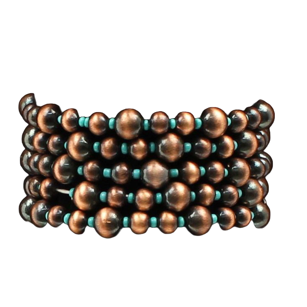 Blazin Roxx Ladies Copper & Turquoise Stretch Bracelet 30920