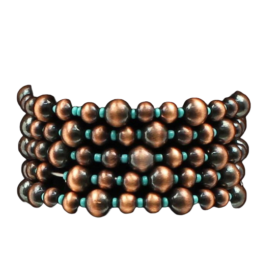 Blazin Roxx Ladies Copper & Turquoise Stretch Bracelet 30920
