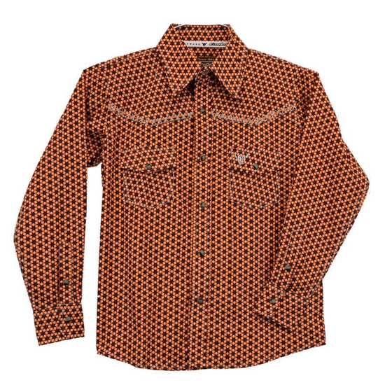 Cowboy Hardware® Youth Boy's Six Star Print Rust Snap Shirt 325455-230-K