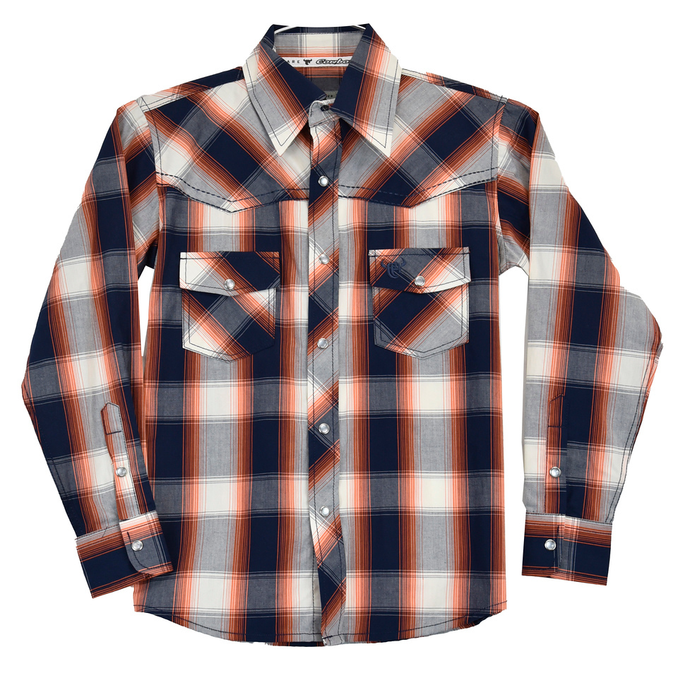 orange checkered dress shirt Modern Fit Plaid Button Up Shirt | Orange/Blue