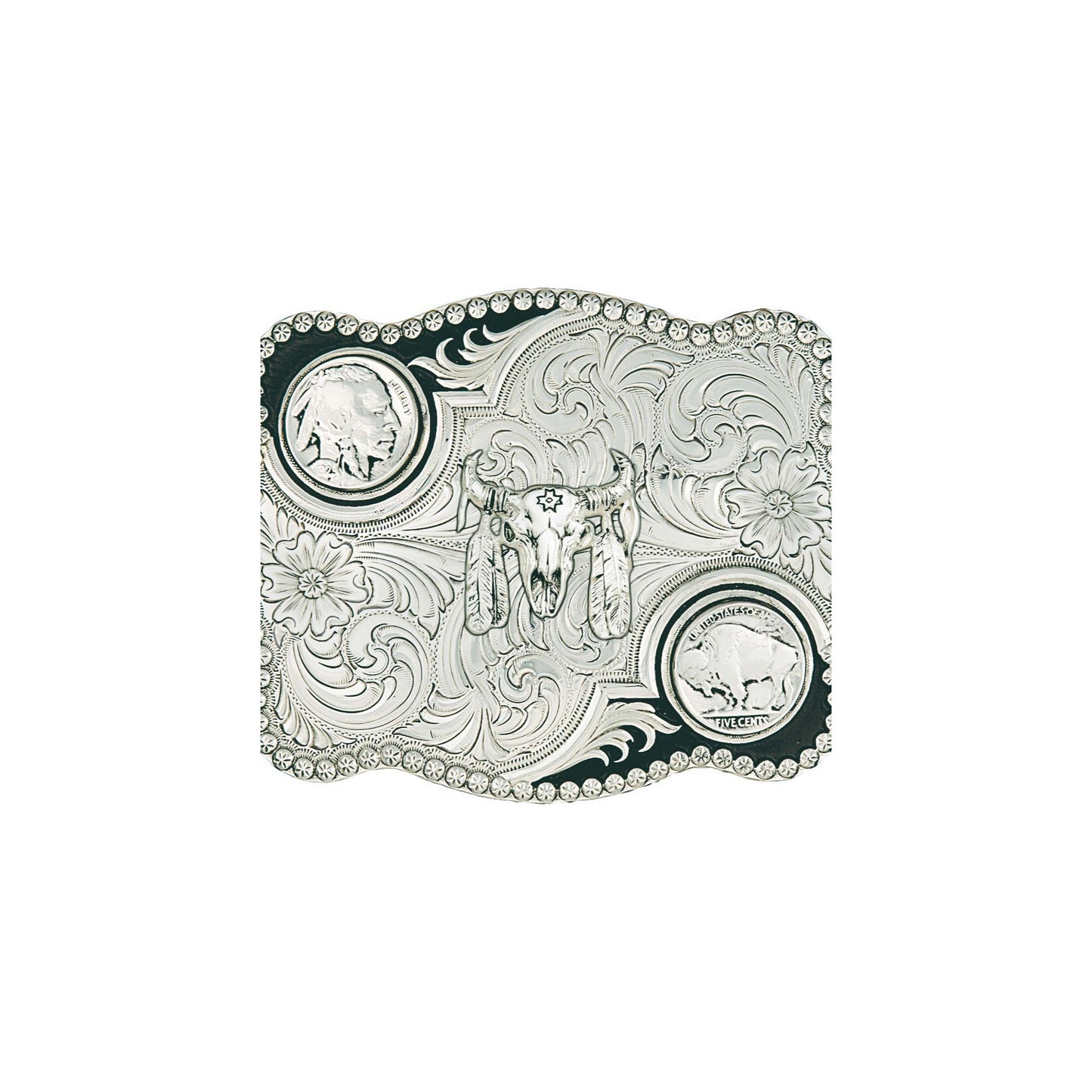 Montana Silversmiths Antique Buffalo Nickel Belt Buckle 3610-447M