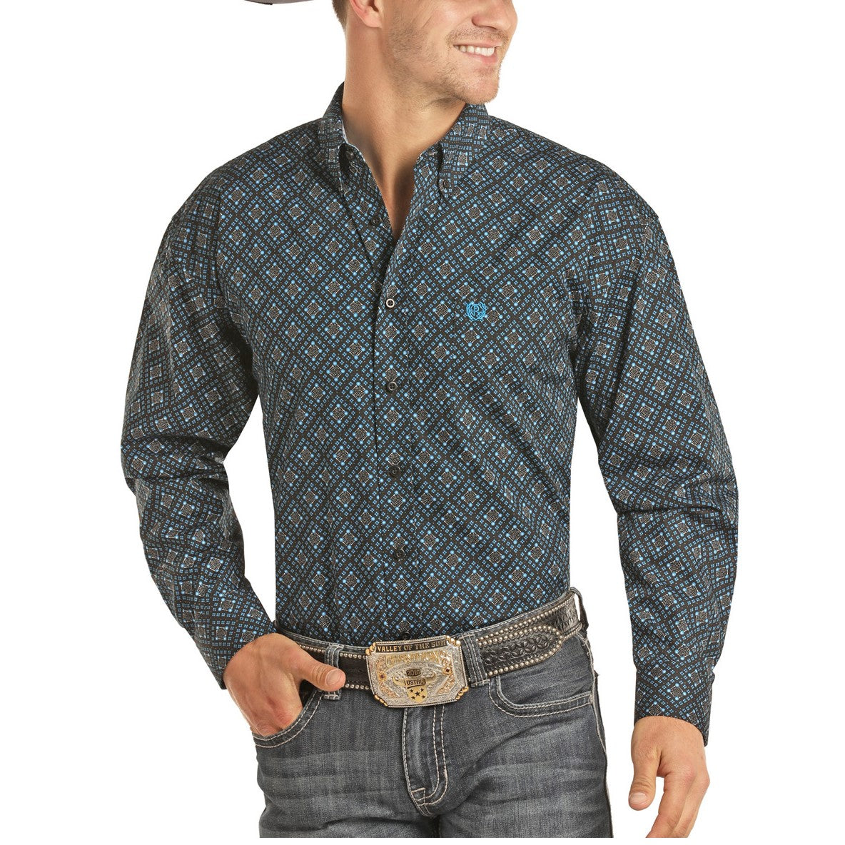 Load image into Gallery viewer, Panhandle Men&amp;#39;s Long Sleeve Poplin Button Down Shirt 36S3237
